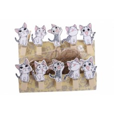 Міні прищіпки для декору "Коти" 